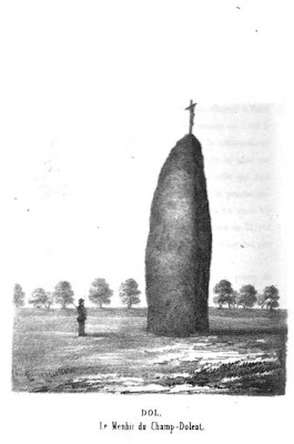 Photo d'époque du menhir christianisé